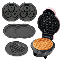 3 EN 1 4 EN 1 Mini Gaufrier Assiettes détachables pour plusieurs options de cuisson Parfait pour les délicieuses gaufres maison et plus encore