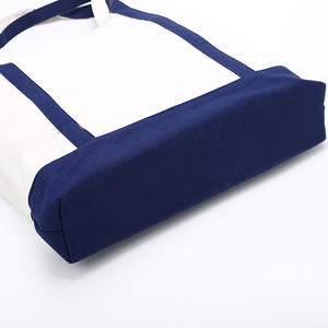 Gros grand sac fourre-tout en toile avec poche sacs d'épicerie réutilisables bricolage plage sac fourre-tout en coton - Product Image 3