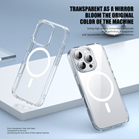 Étui de téléphone magnétique transparent en TPU+PC mince, anti-jaunissement, résistant aux chocs, conçu pour 16 Pro 16 Pro Max