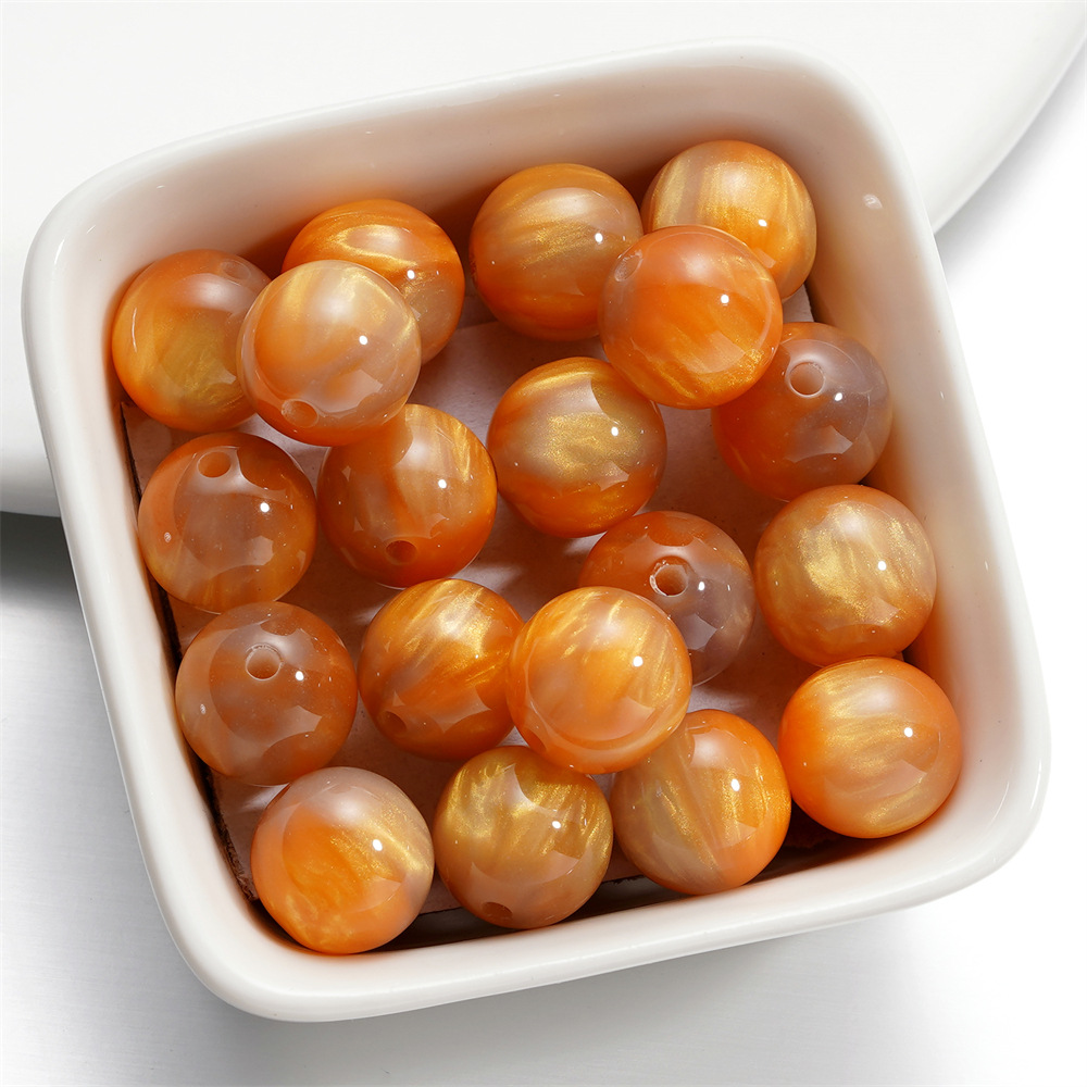 Perles nuage bicolores gris orange