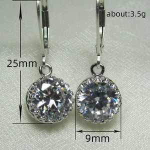Orecchini a Gancio Rotondi Scintillanti per Donne, Orecchini Pendenti Semplici, Gioielli di Moda Quotidiana - Product Image 5