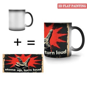 Thick Bottom Anti Slip Mug 11oz Frosted Black <b>Ceramic</b> Heat Sensitive Color Changing Drinking <b>Cup</b> - Product Image 4