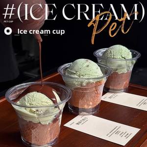 Tube en <span class=keywords><strong>plastique</strong></span> PET transparent jetable de 95 mm de diamètre pour café, crème glacée, mini-bol, coupe à crème glacée, vente en gros personnalisée 250 ml - Product Image 1