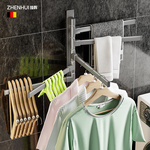 Toallero de Baño Giratorio sin Perforaciones, Multi-Polos, Colgante, para Secado al Aire - Product Image 4