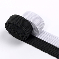 Bande élastique plate en polyester extensible personnalisée de 1/4 pouce et 1/8 pouce pour accessoires vestimentaires