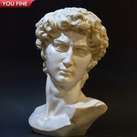 YOUFINE Décoration d'intérieur, célèbre sculpture de David en marbre classique, art de style grec classique pour la décoration intérieure et extérieure