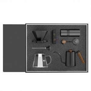 Complete Pour Over Set for Home Office Manual <b>Maker</b> Kit with Professional Ceramic & Glass Dripper Box - Product Image 2