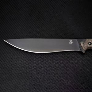 Couteau tactique de survie personnalisable Baselli OEM SS092, épaisseur 5,0 mm, manche en lin Katami, lame en acier inoxydable, chasse - Product Image 3