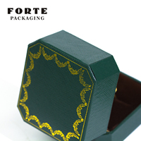 Boîte à bijoux en similicuir fantaisie de haute qualité FORTE, faite à la main, pour emballer des boucles d'oreilles, vert émeraude, pour les fêtes, les voyages, avec logo personnalisé