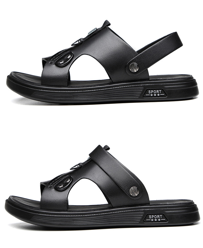 Summer Beach Sandals Slippers for Men Leather PU Casual Sandal Slippers