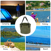 Tragbarer 5L/10L/20L PVC Outdoor Runder Faltbarer Eimer Reise Erweiterbarer Auto-Wassertank für Camping Wandern Picknick