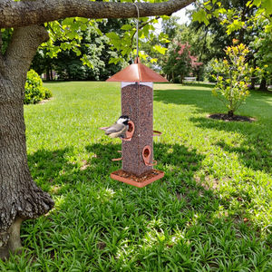 Mangeoire à oiseaux automatique en métal et plastique à suspendre pour l'extérieur, pour la cour et le jardin, conception personnalisée, fabricant chinois - Product Image 1