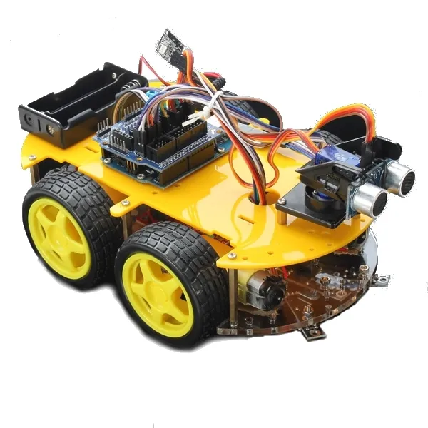 BXF 다기능 제어 로봇 스마트 카 키트 충전 된 다기능 이중층 노란색 자동차 키트 용 arduino uno r3