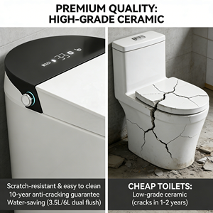 ชุดสุขภัณฑ์อัจฉริยะ โถ<span class=keywords><strong>สุขภัณฑ์</strong></span>เซรามิกติดพื้น พร้อมระบบชำระล้างอัตโนมัติและบิเดต์ - Product Image 4