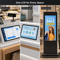 Écran tactile LCD tout-en-un de 27 pouces, cadre ouvert en métal, Full HD, Intel Core, pour caisse, publicité, informations médicales