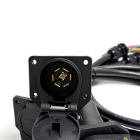 HENG-WELL Connecteur de faisceau de câblage de remorque robuste à 7 voies avec capuchon anti-poussière 14AWG/16AWG pour remorques américaines, camping-cars et camions