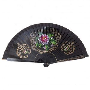 Ventilador de mano de madera plegable vintage español de flamenco, con logotipo personalizado y pintado, ¡gran oferta! - Product Image 3