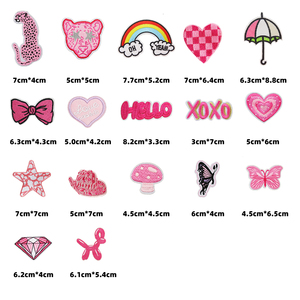 Mẫu thêu hình trái tim đầu lâu con bướm báo hồng giá rẻ mới, thiết kế tự làm, dùng là miếng vá trang trí, đang bán - Product Image 3