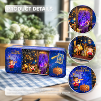Kit artisanal Starlight Aura Astronomy House, maison miniature DIY, en métal et carton, avec éclairage LED, ornement de bibliothèque, décoration intérieure, cadeau