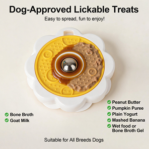 Tapis à lécher pour animaux de compagnie AFP anti-anxiété avec boule à lécher centrale en acier inoxydable, rotatif et détachable, pour l'alimentation lente des chiens - Product Image 5