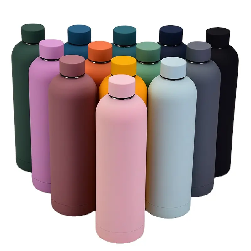 Motivación la botella de agua de 1 litro de acero inoxidable de doble pared botella para deportes de gimnasio helen lulu taza personalizada de