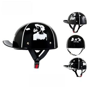 Casque vintage demi-casque style casquette de baseball, casque <span class=keywords><strong>gourde</strong></span> <span class=keywords><strong>pour</strong></span> <span class=keywords><strong>moto</strong></span>, scooter ABS, casque d'été <span class=keywords><strong>pour</strong></span> scooter électrique, équipement de motard - Product Image 1