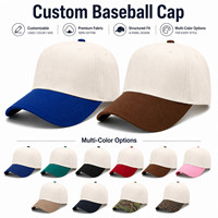 Gorra de Béisbol Personalizada de 5 Paneles en Dos Tonos, con Logotipo Bordado en Algodón, para Deportes al Aire Libre, con Correa Ajustable