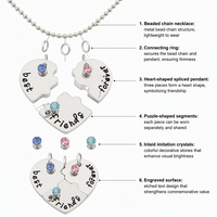 Collier Pendentif Cœur Multi-lettres Personnalisé en Gros, Chaîne de Clavicule BFF Meilleure Amie, Ensemble de Bijoux Souvenirs