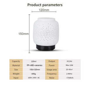 Lampe d'aromathérapie en céramique, diffuseur d'huiles essentielles en céramique à grain de bois pour la maison, humidificateur d'air frais à ultrasons - Product Image 2