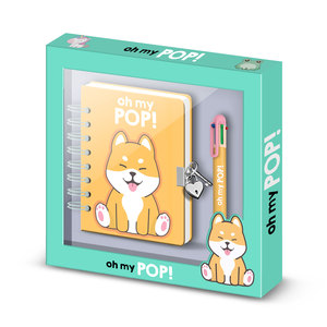 Karactermania For Oh My Pop Shiba-Pack of <b>A5</b> <b>Diary</b> + 6-Coloured Pen, Multicolour - Product Image 1