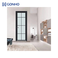 Portes de salle de bain intérieures en aluminium et verre GONHO modernes avec isolation thermique et insonorisation