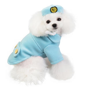 Venta al por mayor Otoño Invierno diseñador edición perro abrigo de gama alta mascota Cosplay ropa con estilo azafata Color sólido ropa para mascotas - Product Image 3