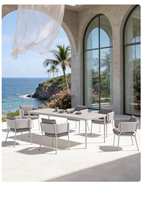 Ensemble de mobilier d'extérieur haut de gamme pour hôtel 5 étoiles, table basse de jardin, canapé et chaise en corde pour cour et parc