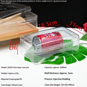 Boîte d'emballage rectangulaire transparente de 18 cm, qualité alimentaire, en plastique rigide, vide, pour la conservation de viande séchée, de bœuf séché ou de porc séché. - Product Image 6