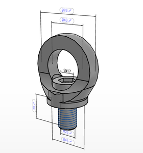 K0769 KIPP Perno de Anillo Giratorio Industrial de 360 Grados M20 de Acero Amarillo con Llave Hexagonal Negra, Perno de Elevación Forjado de Alta Resistencia - Product Image 6