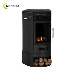 Stylish Black Portable Gas Heater with Battery Ignition for Bedroom & Living Room Use Nordica Brand Dual Airflow Safety Shut Off - Product Image 2