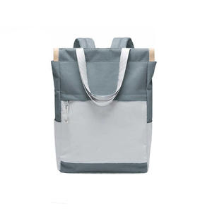 Sac à dos unisexe pour ordinateur portable grande capacité, couleur unie, coutures contrastées, poignée design, pour usage quotidien, Printemps 2025 - Product Image 3