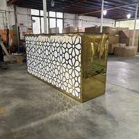 Table de bar de luxe en acier inoxydable à motifs acryliques pour mariage, fête, hôtel, événement