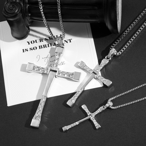 Collar con Colgante de Cruz de Toretto, Estrella de la Película Rápidos y Furiosos, con Baño de Oro y Circonita Cúbica 5A, Cadena Gratis para Hombre - Product Image 2