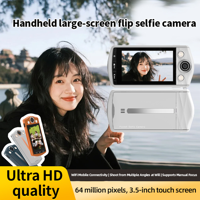 4K Portable Action Camera, Focus Control, Multiple Frame Rates, Travel Vlog Camera