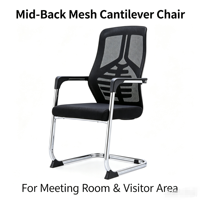 Chaise de bureau exécutive réglable avec accoudoirs, base chromée, dossier en maille solide, pivotante, tissu extensible, minimaliste
