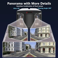 NDAA Complaint 8MP Dual Lens 180 Degree IP PoE Security Camera IP66 Two Way Audio CCTV Camera Fisheye Bullet IP Camera