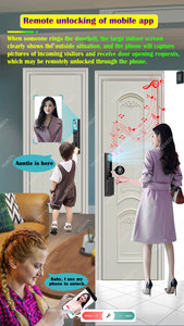 Cerradura Inteligente de Embutir para Israel con Wifi Tuya y Rostro, Intercomunicador de Video Remoto con Aplicación <span class=keywords><strong>en</strong></span> <span class=keywords><strong>Hebreo</strong></span>, Cerradura Digital para Puerta con Huella Dactilar, Tarjeta y Llave Electrónica - Product Image 5