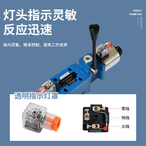 Vanne hydraulique de commande directionnelle intégrée 4WEMM10E31B/CG24N9Z5L, manuelle, électrique, hybride, divers diamètres, spécifications - Product Image 2