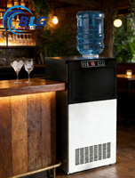 Macchina per il Ghiaccio Compatta BLG da 50KG in Acciaio Inox, Produttore Automatico di Cubetti di Ghiaccio Commerciale ad Alta Capacità per Ristoranti e Hotel