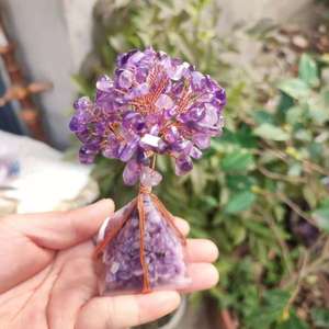 <b>Crystal</b> Chip Money <b>Tree</b> Pyramid Shape Five Colors Home Office Decoration Ornament - Product Image 5