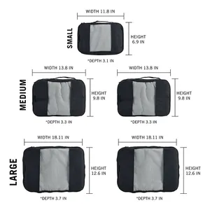 Evercredit High Quality Custom Made Luggage Bags Travel Organizees Set Compression Packing Cubes