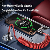 Câble de charge de voiture enroulable 4-en-1 240W, cordon de synchronisation de données Carplay extensible pour iPhone, Android, Type-C Smartphone
