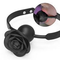 S-HANDE Drop Shipping Rose Flower Shape Adult BDSM Bondage Rose Vibrator SM Rose Mouth Gag Ball Sex Toy