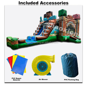Château gonflable commercial pour enfants et tout-petits, thème dessin animé, pour l'extérieur, humide ou sec, avec toboggan - Product Image 5